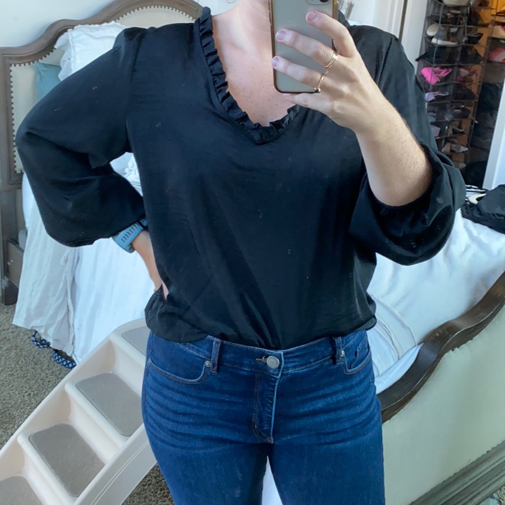 long sleeve shirt with ruffle